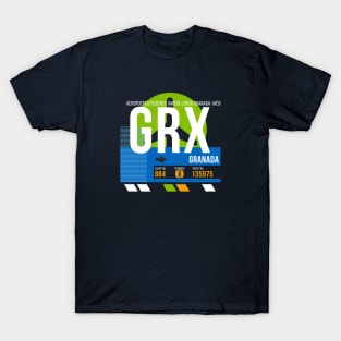 Granada (GRX) Airport // Retro Sunset Baggage Tag T-Shirt